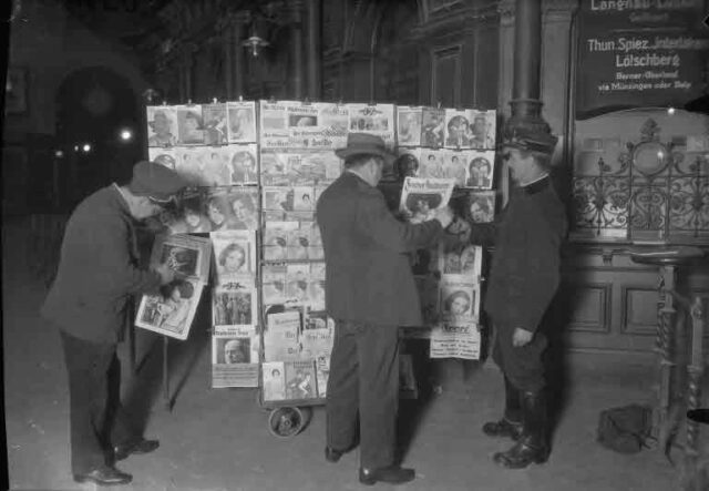 Bahnhof-Kiosk in Bern mit Zeitschriftenstand