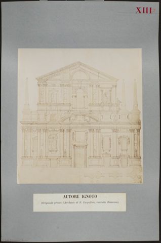 Facciata del Duomo di Milano disegnata da ignoto