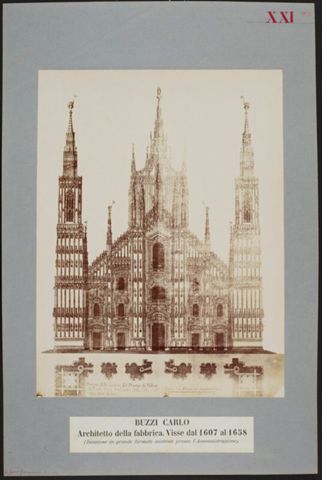 Facciata del Duomo di Milano disegnata da Carlo Buzzi