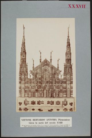 Facciata del Duomo di Milano disegnata da Bernardo Antonio Vittone