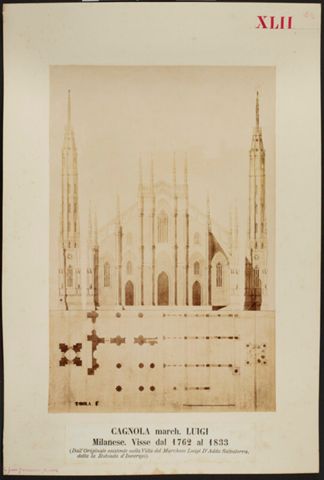 Facciata del Duomo di Milano disegnata da Luigi Cagnola