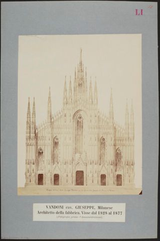 Facciata del Duomo di Milano disegnata da Giuseppe Vandoni