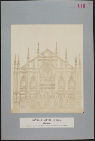 Facciata del Duomo di Milano disegnata da Alfeo Consoli