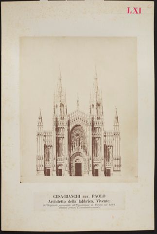 Facciata del Duomo di Milano disegnata da Paolo Cesa-Bianchi