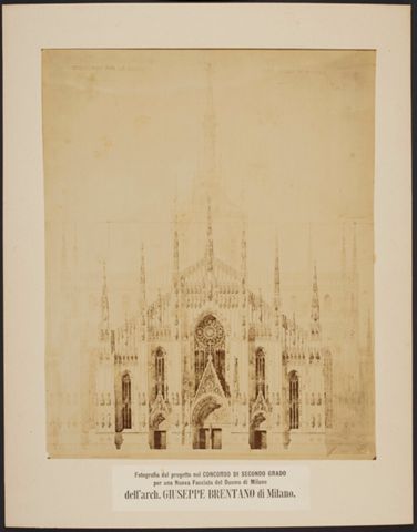 Nuova facciata del Duomo di Milano dell'architetto Giuseppe Brentano