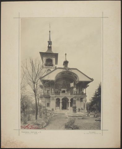 Facciata del padiglione svizzero, realizzato per l'Esposizione universale di Milano del 1906