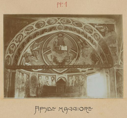 Dettaglio dell'affresco absidale della chiesa di San Carlo Borromeo ad Acquarossa