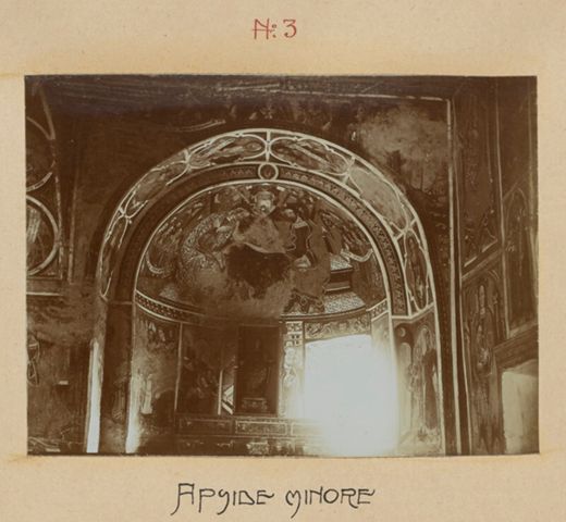 Dettaglio dell'affresco dell'abside minore della chiesa di San Carlo Borromeo ad Acquarossa