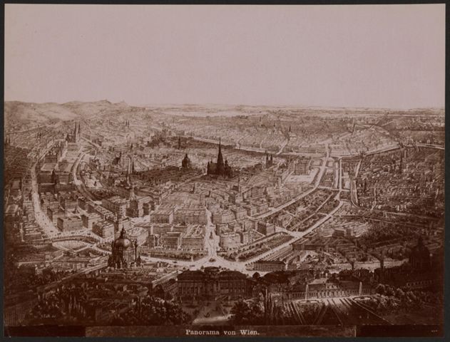 Panorama di Vienna disegnato da Johann Martin Veith