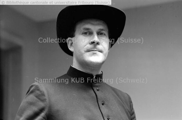 Portrait de l'abbé Gérard Pfulg (1915-1997), directeur de l'Ecole normale pédagogique cantonale
