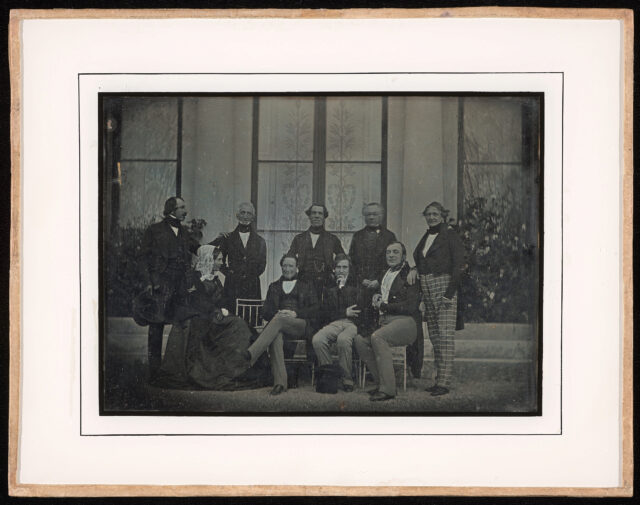 Jean-Gabriel et Anna Eynard avec MM. de Broglie, Pontois, Doudan, Huber, Hess, Barde et Raulin à Beaulieu
