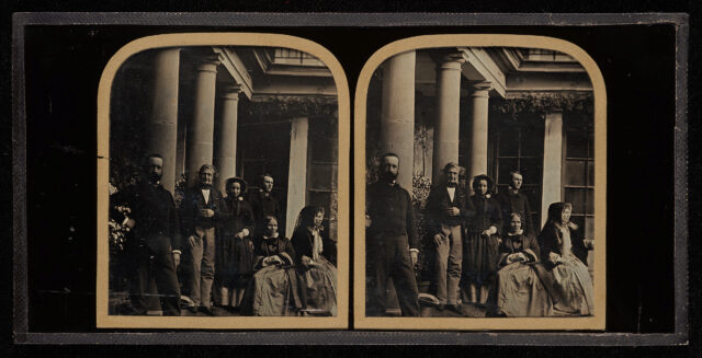 Jean-Gabriel et Anna Eynard en compagnie de Charles, Sophie et Hilda Eynard avec Ernest de Traz à Beaulieu