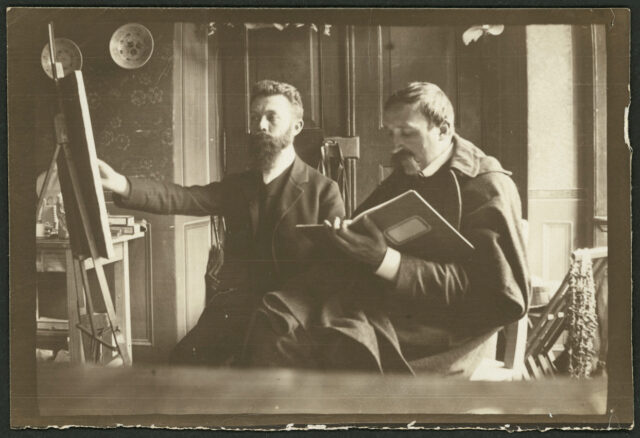 William Ritter et le sculpteur Henri Mariotti à Bissone