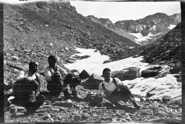 William Ritter, Josef Tcherv et [Ferréol Montandon] lors d'une course en montagne