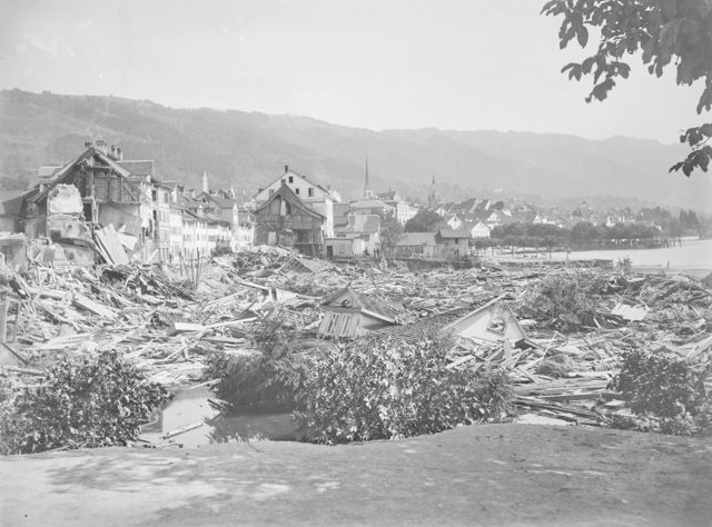 Vorstadt von Zug nach der Seekatastrophe