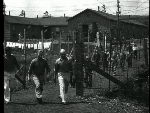 Deutsche Kriegsgefangenen in einem Arbeitslager in Kanada