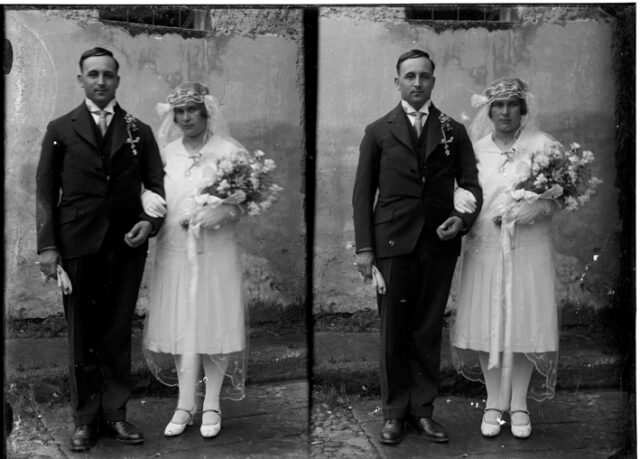 Doppio ritratto degli sposi Annetta e Frank Allegranza