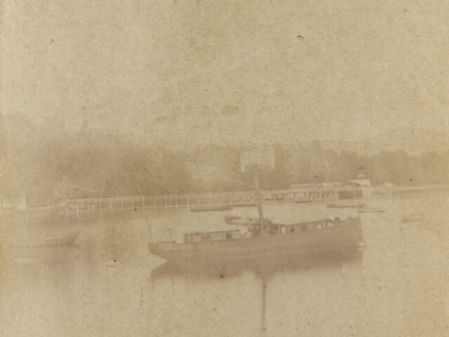 Schiff im Hafen Ouchy, 1860er Jahre