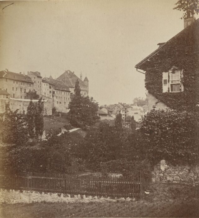 Stadtansicht von Lausanne von der Avenue César-Roux aus gesehen, 1860er Jahre