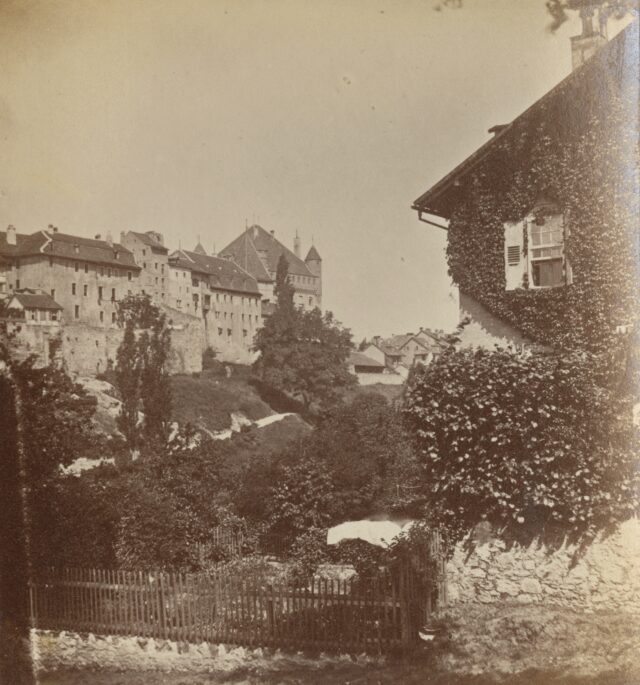 Stadtansicht von Lausanne von der Avenue César-Roux aus gesehen, 1860er Jahre