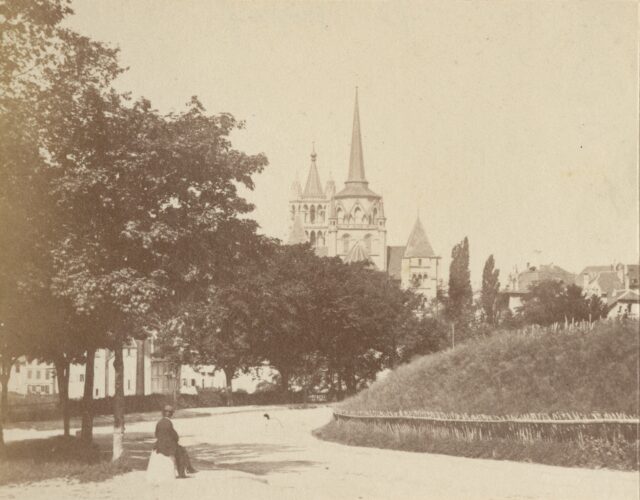 Die Kathedrale von der Caroline aus gesehen, Lausanne, 1860er Jahre