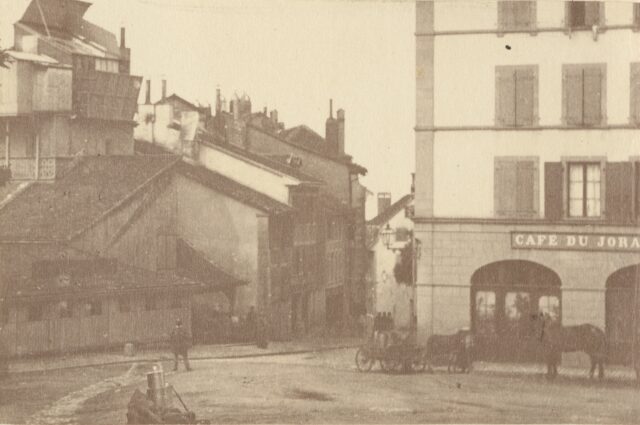 Place de l'Ours und Rue Marterey, Lausanne, 1860er Jahre