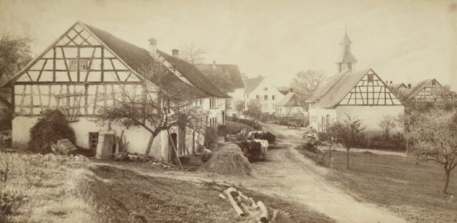 Dorfansicht, Barzheim, Kanton Schaffhausen, 1880er Jahre