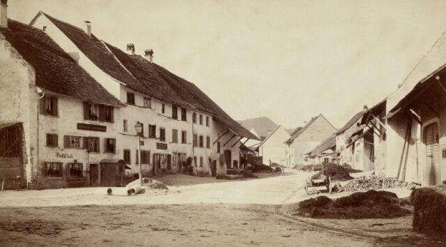 Dorfansicht, Gächlingen, Kanton Schaffhausen, 1880er Jahre