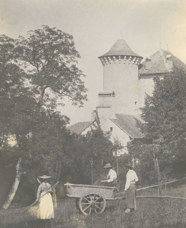 Vor dem Schloss d'Allaman, Lugrin, Frankreich, um 1860