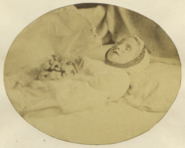 Kind auf dem Totenbett, um 1860