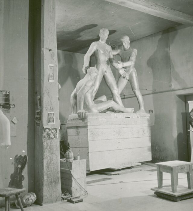 "Knabengruppe" für Bern im Atelier Zollikon, um 1933