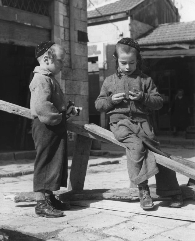 Chassidische Kinder, Israel, 1956