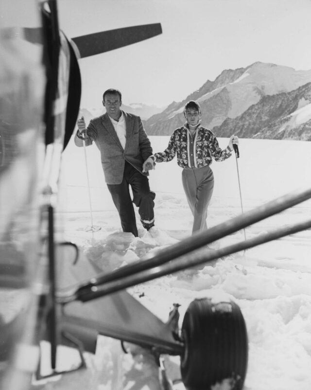 Modeaufnahme für die italienische Zeitschrift "Arianna", Jungfraujoch, um 1960