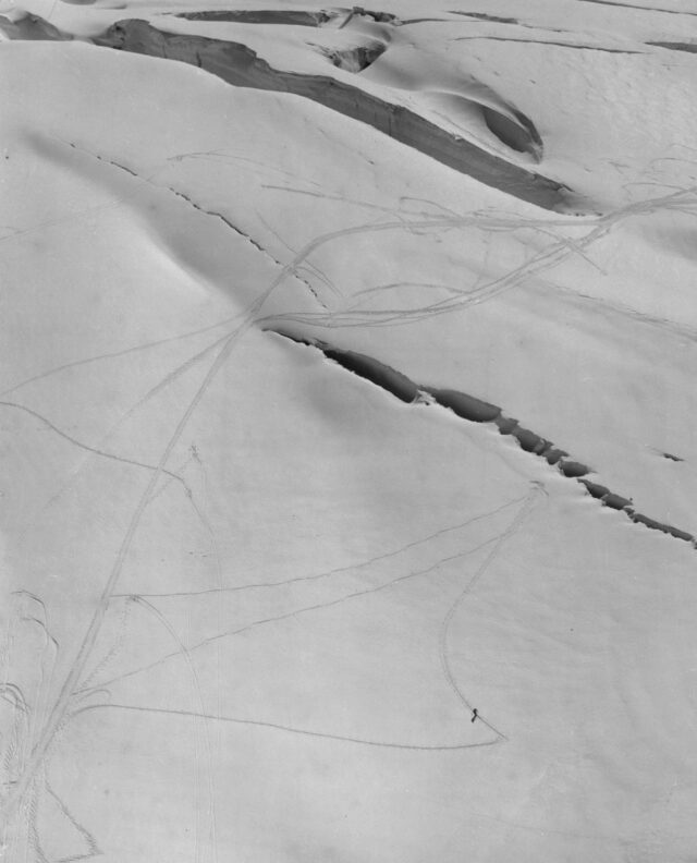 Skifahrer auf dem Jungfraujoch, um 1959