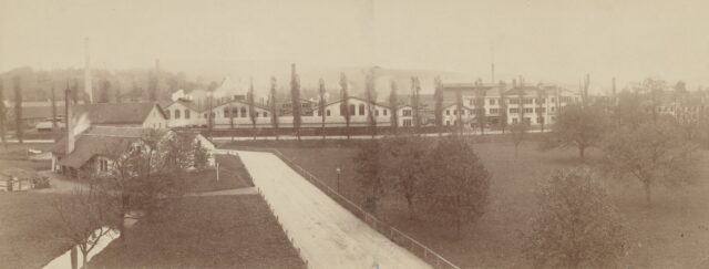 Ansicht der Fabrikgebäude der Gebrüder Sulzer, Winterthur, ca. 1874