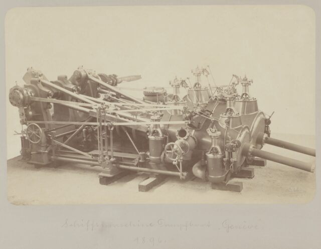 Schiffsmaschine des Dampfboots "Genève", 1896
