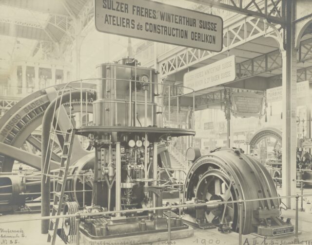 Maschinen der Gebrüder Sulzer, Weltausstellung, Paris, 1900