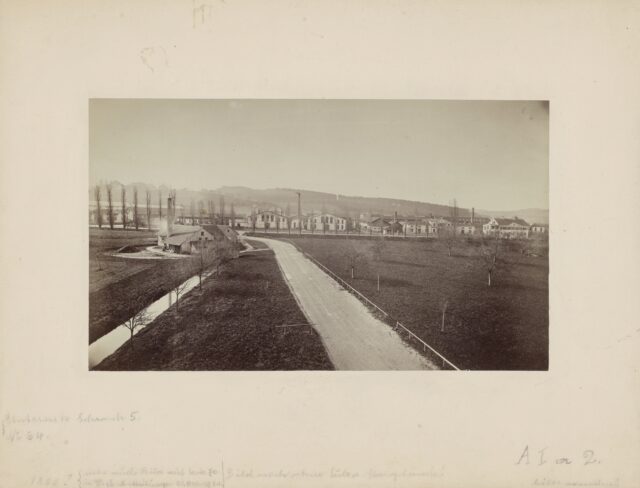 Ansicht der Fabrikgebäude der Gebrüder Sulzer, Winterthur, um 1870