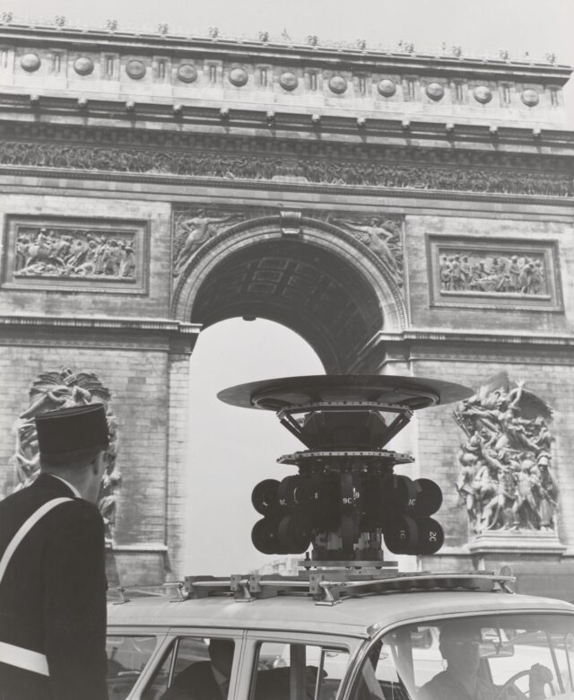Dreharbeiten zum Circarama-Film "Rund um Rad und Schiene", Paris, 1963