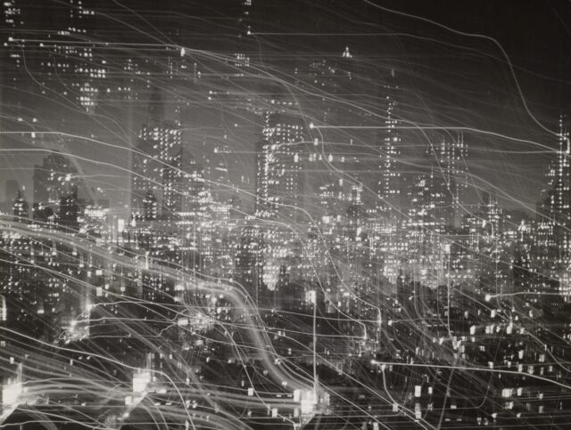Impressionen von New York bei Nacht, um 1950