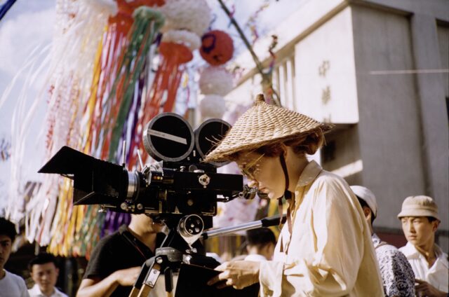 Jean Heiniger bei den Dreharbeiten zu einem Cinemascope-Film, Japan, 1955-1957