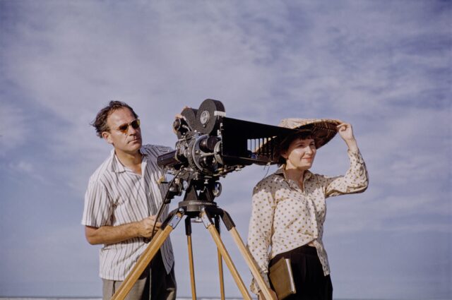 Ernst A. und Jean Heiniger bei den Dreharbeiten zu einem Cinemascope-Film, Japan, 1955-1957