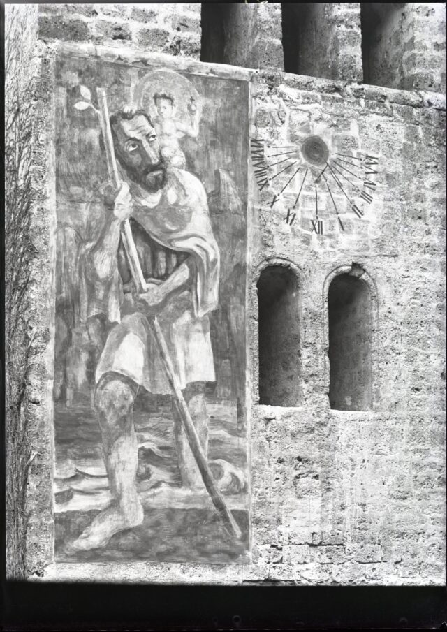 Christophorus am Kirchturm der St. Michaelskirche, Meiringen