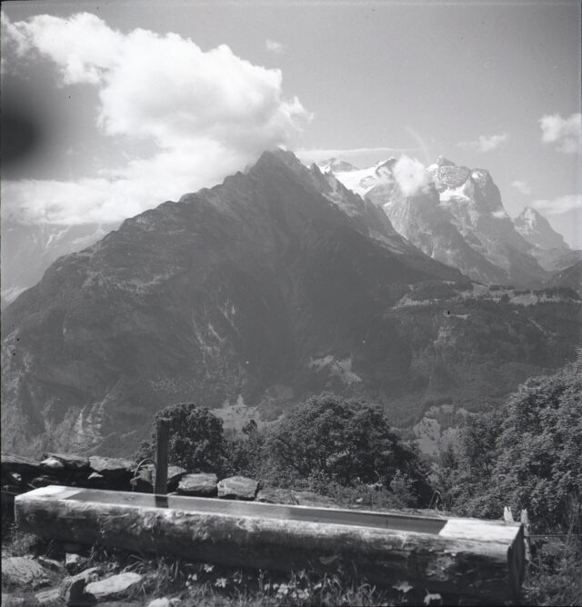 Reuti, Hasliberg, Sicht auf Well- und Wetterhorn