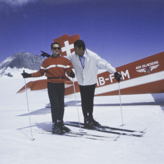 Crans  Montana, Skifahrer und Air Glacier