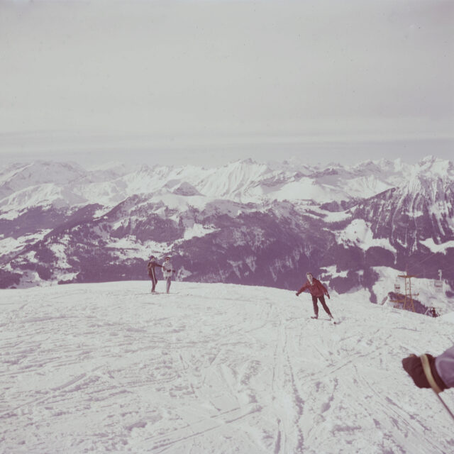 Lungern / Breitenfeld, Skifahrer auf Skipiste