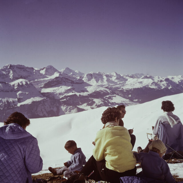 Lungern / Breitenfeld, Skifahrer bei Pause