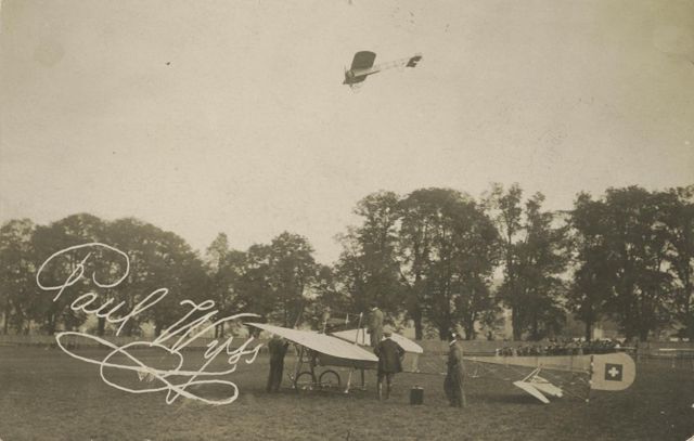 Paul Wyss in Flugzeug