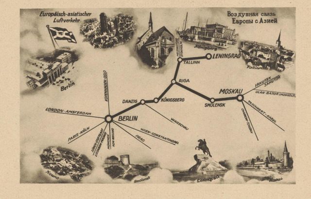 Karte europäisch-asiatischer Luftverkehr
