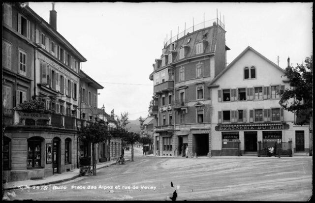 Bulle, Place des Alpes et Rue de Vevey